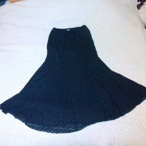 Black Lace Maxi Skirt M Sheer Mesh Shorts Lined Whimsigoth Witchy Y2K Festival